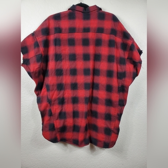 Zara Men's Buffalo Check Flannel Short Sleeve Button Down Top Size M - Picture 2 of 5
